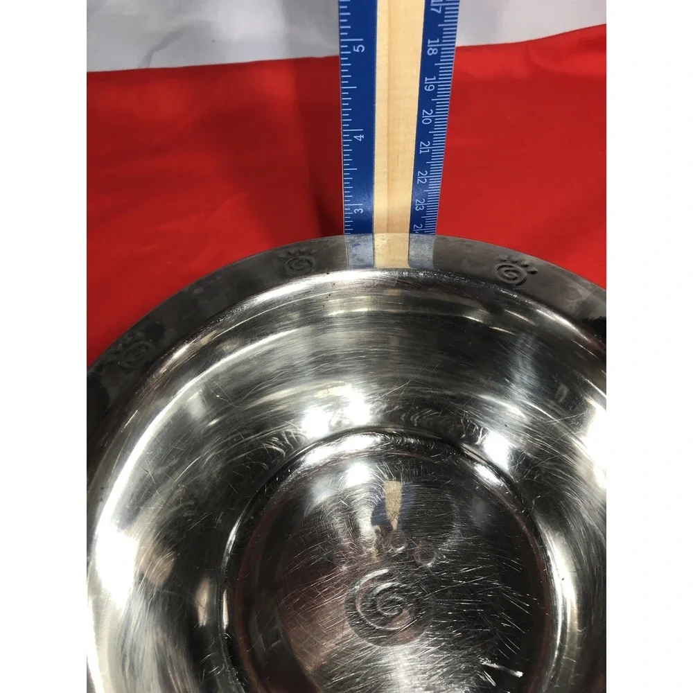 Silver Stainless Paw Prints Dog Bowl